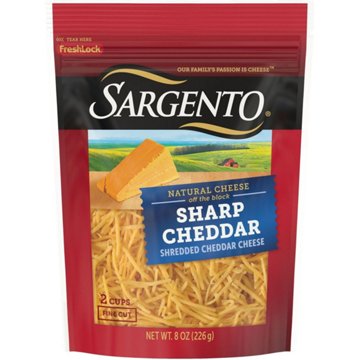 Sargento Sharp Cheddar Fine Cut Shredded Cheese, 8 oz
