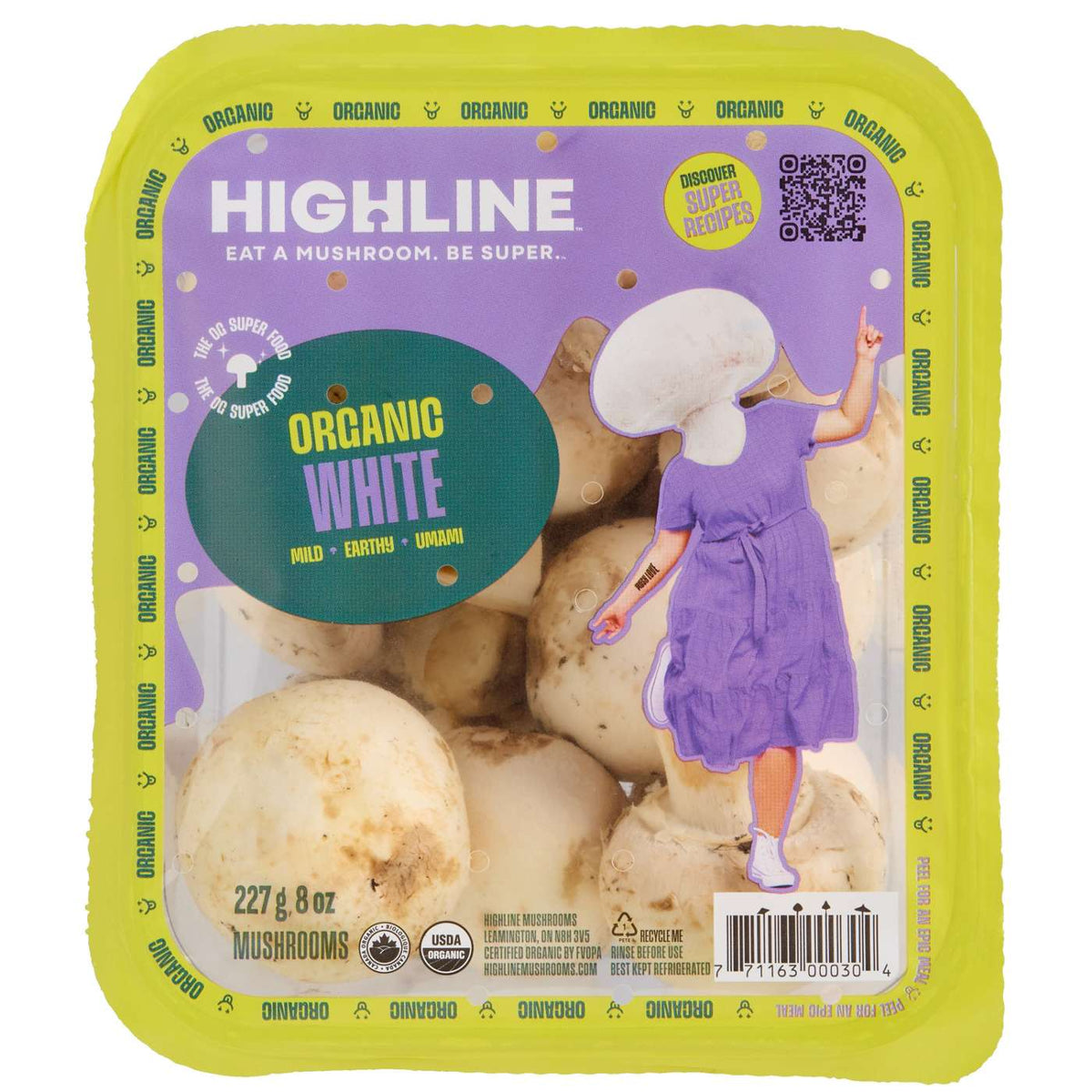 Highline Organic Whole White Mushrooms