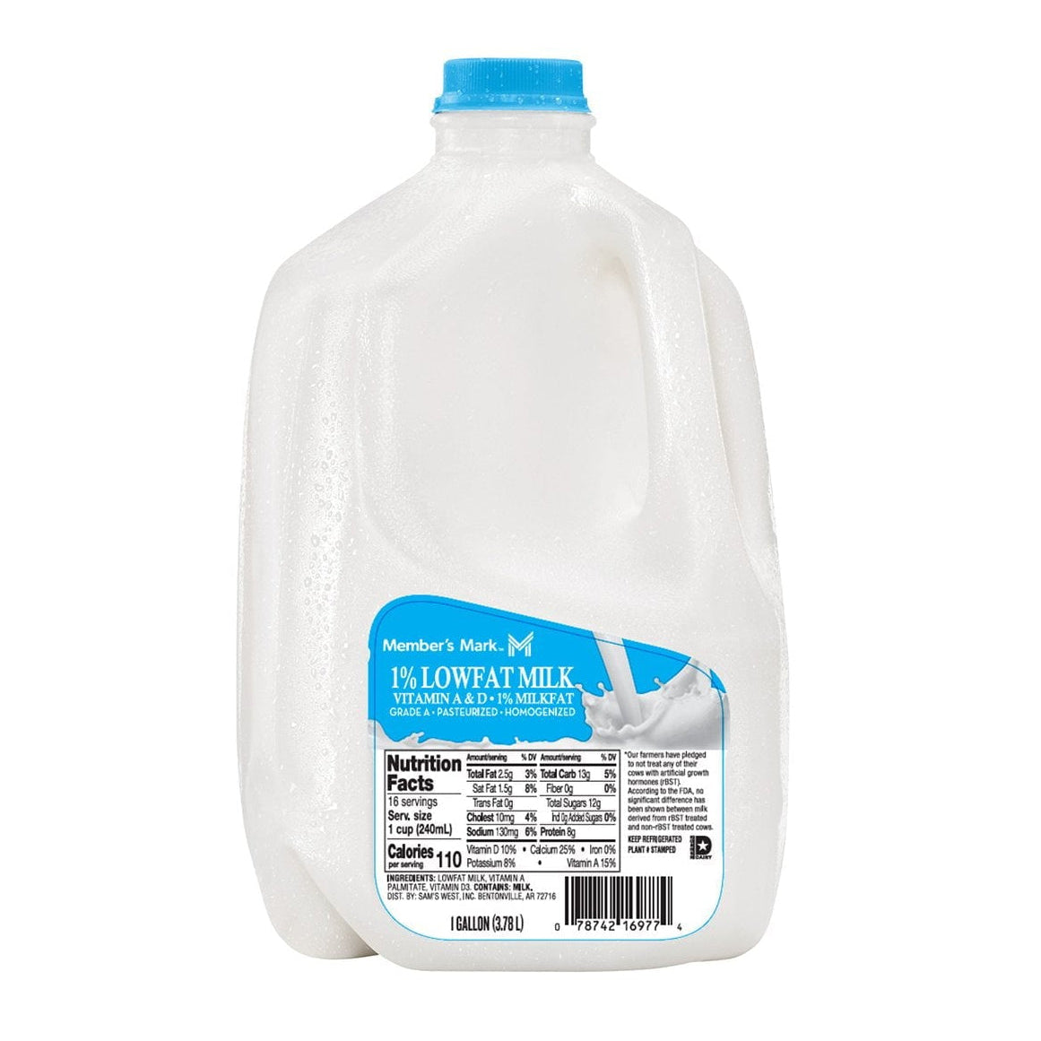 Leche baja en grasa al 1% Member's Mark, 1 galón