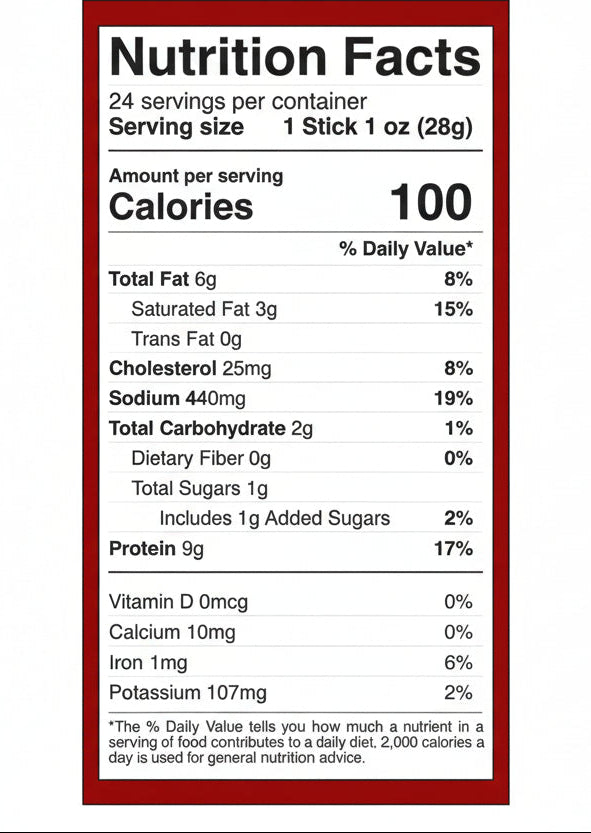 Righteous Felon Craft Jerky Palitos de carne de res Hickory, 1 oz