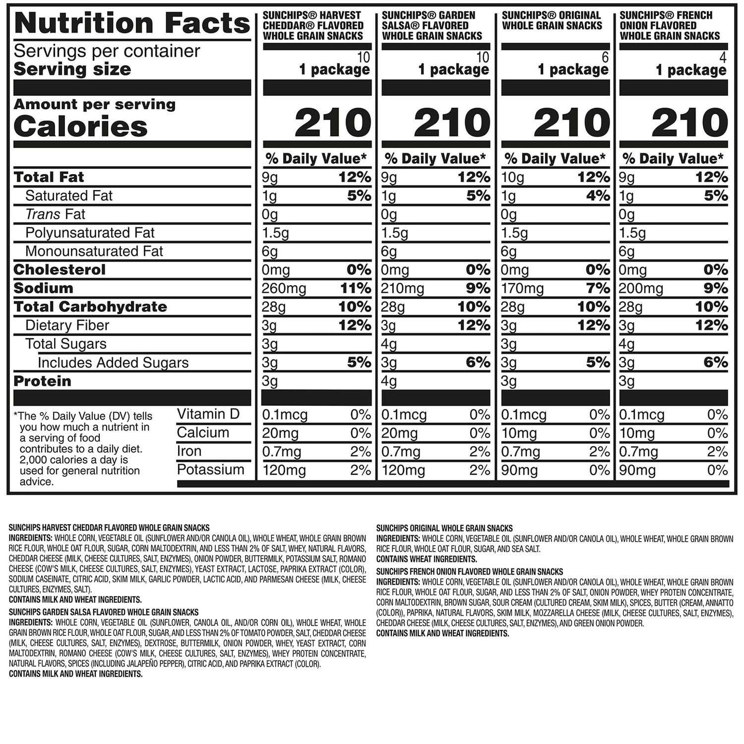 SunChips Whole Grain Variety Pack, 1.5 oz