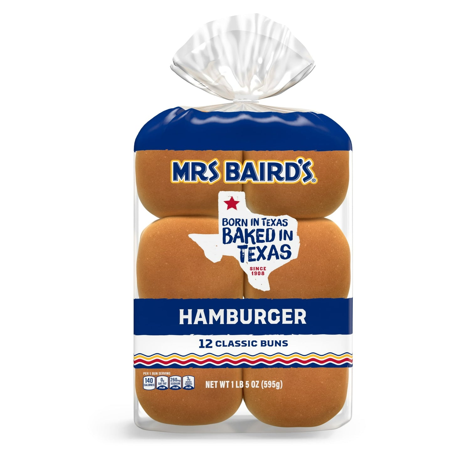 Mrs. Baird's Classic Hamburger Buns, 12 unidades