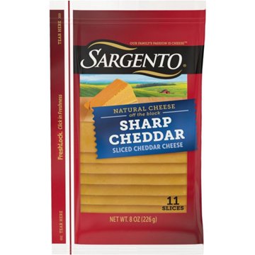 Sargento Sharp Cheddar Sliced Cheese, 11 ct