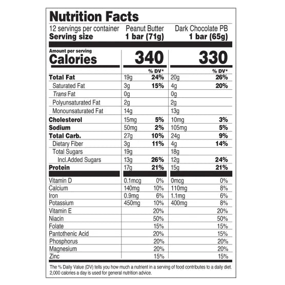 Paquete variado de barras de proteína orgánicas Perfect Bar, 2.5 oz