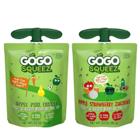 GoGo SqueeZ Bolsitas de Puré de Manzana con Frutas y Verduras, 3.2 oz