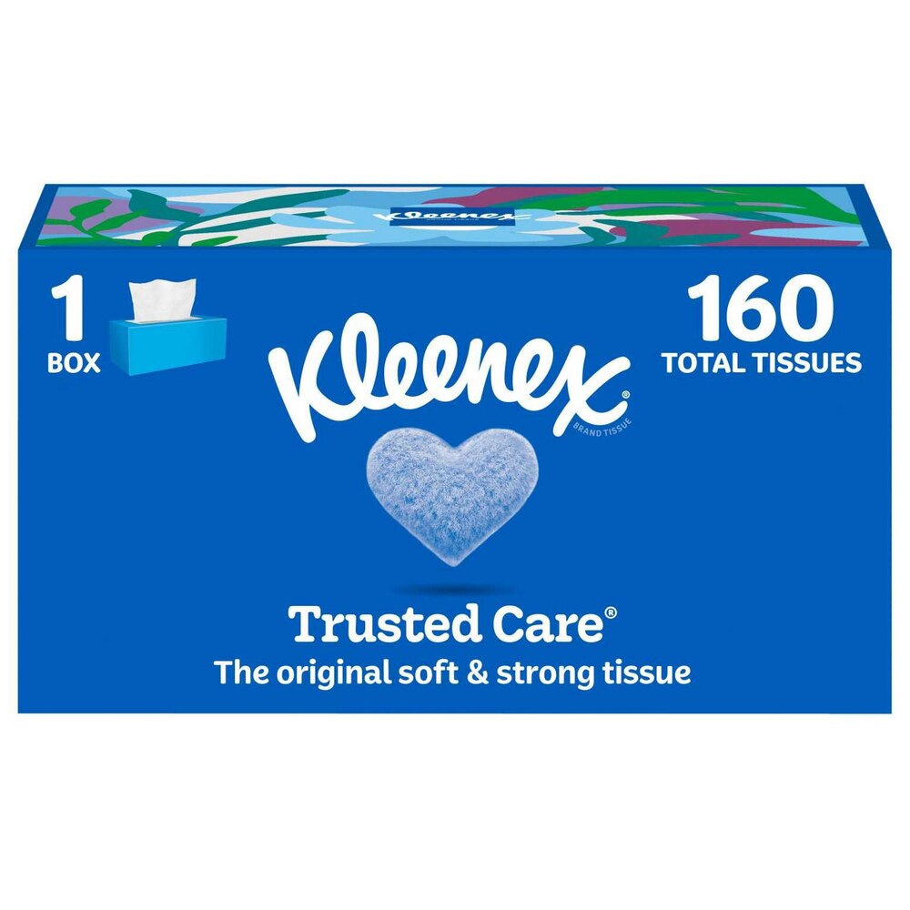 Pañuelos faciales Kleenex Trusted Care, 160 pañuelos/caja