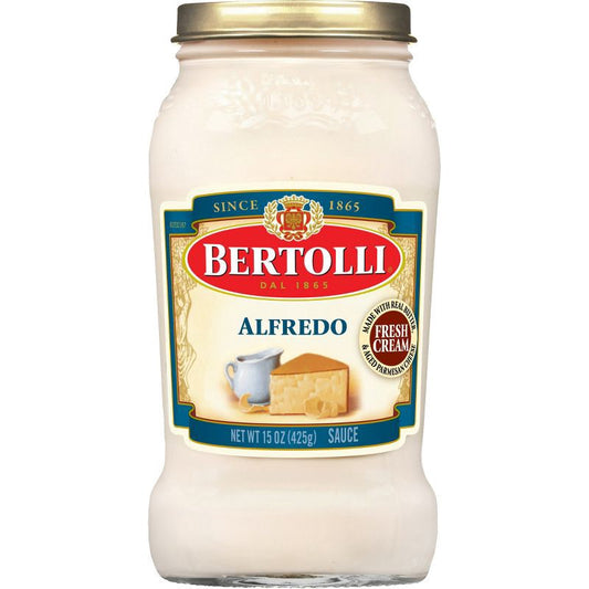 Salsa Alfredo Bertolli con queso parmesano añejo, 425 g