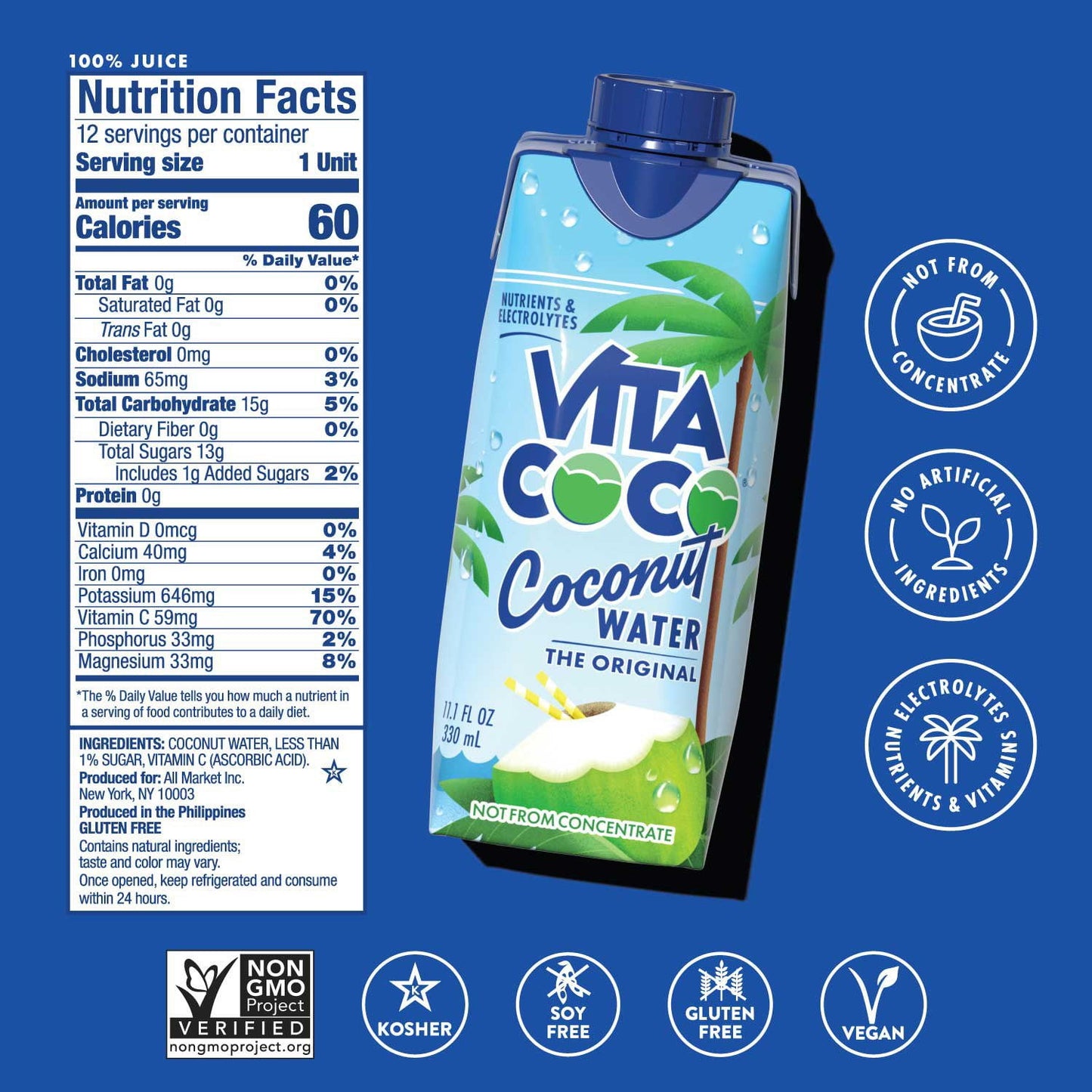 Vita Coco Coconut Water, 11.1 fl oz