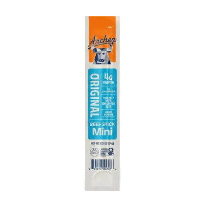 Mini barritas de carne de res de pastoreo Archer, original, 0.5 oz