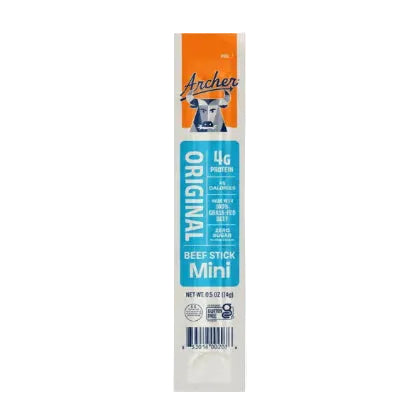 Mini barritas de carne de res de pastoreo Archer, original, 0.5 oz
