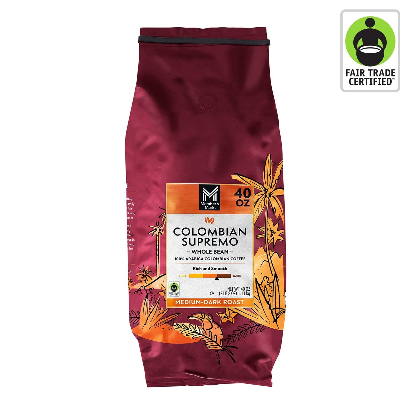 Café en Grano Entero Member's Mark Colombiano Supremo, 40 oz