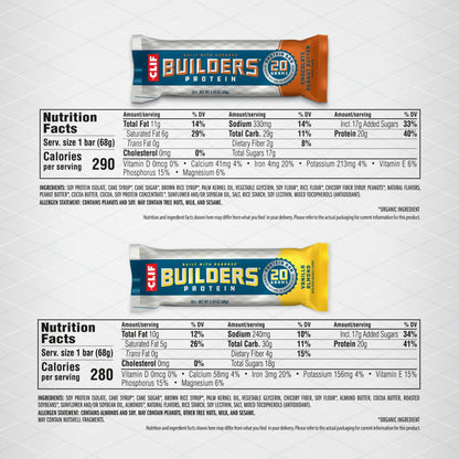 CLIF BUILDERS Gluten Free Protein Bars Variety Pack, 2.4 oz