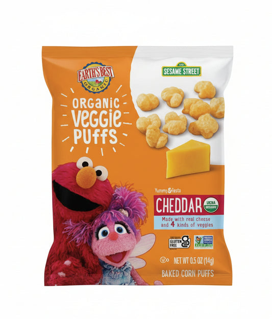 Earth's Best Organic Bocaditos de Maíz con Queso Cheddar y Vegetales, 0.50 oz