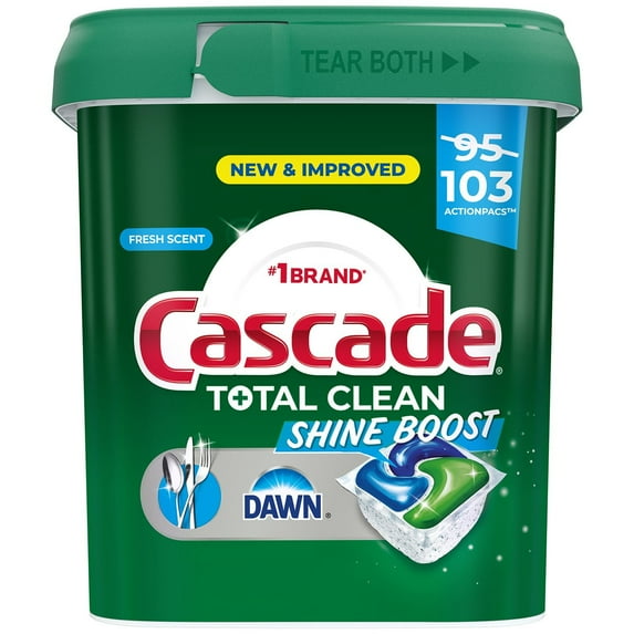 Cascade ActionPacs Dishwasher Detergent, Fresh Scent, 103 ct