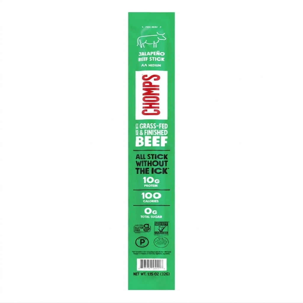 Chomps Beef Sticks, Jalapeno, 1.15 oz