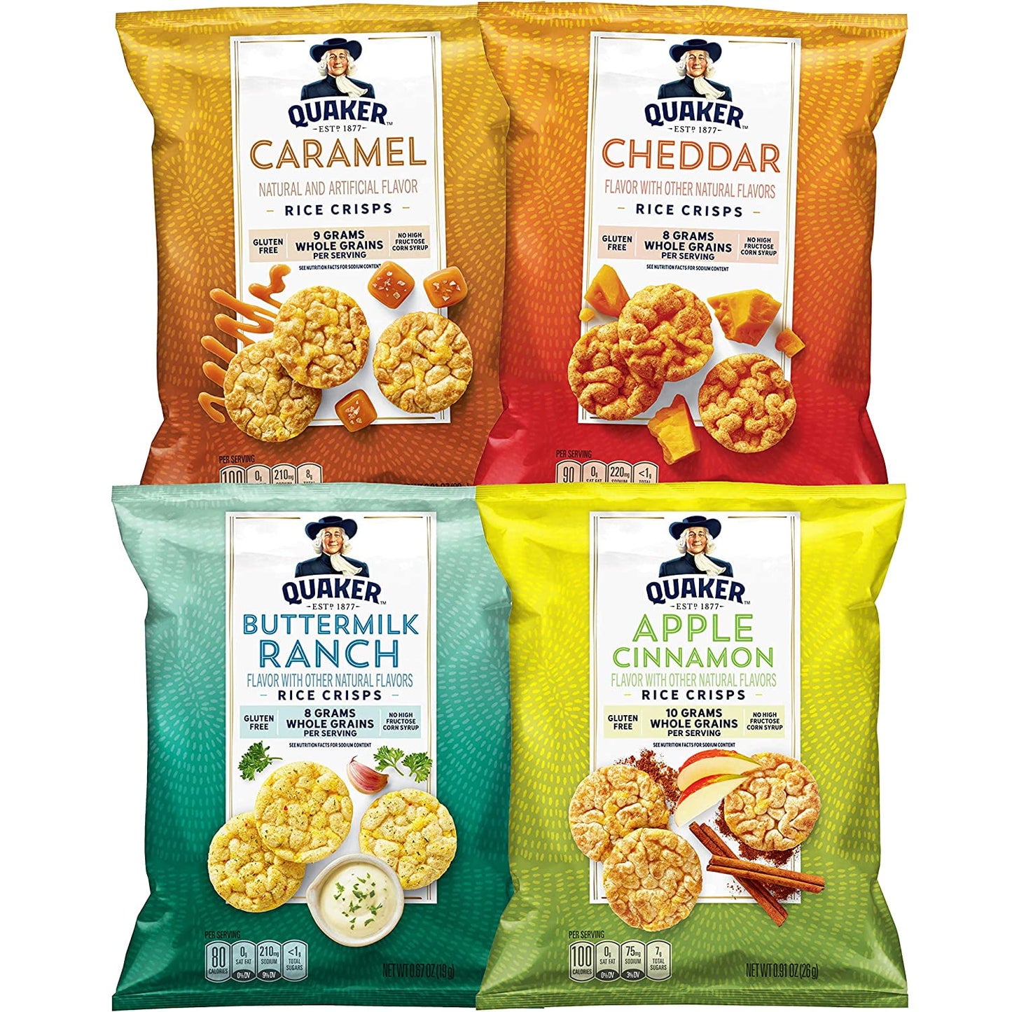 Paquete variado de Quaker Rice Crisps, 0.6 oz