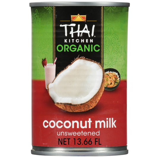 Thai Kitchen Leche de coco orgánica, sin azúcar, 13.66 oz fl