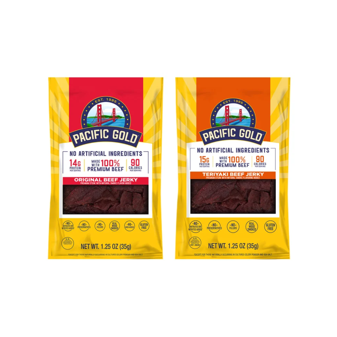 Pacific Gold Beef Jerky Paquete Surtido, 1.25 oz