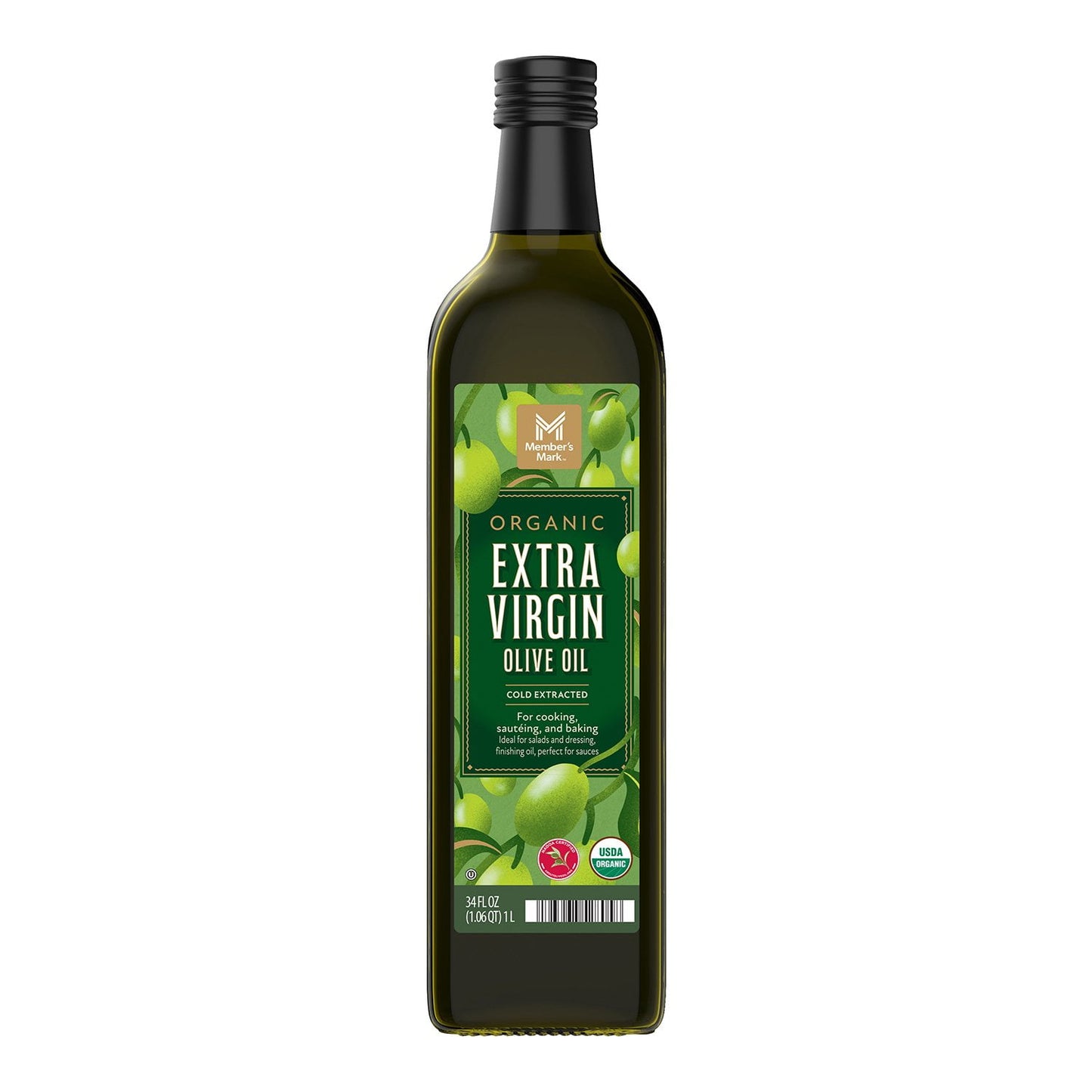 Aceite de Oliva Extra Virgen Orgánico Member's Mark, Botella de Vidrio de 34 fl. oz.